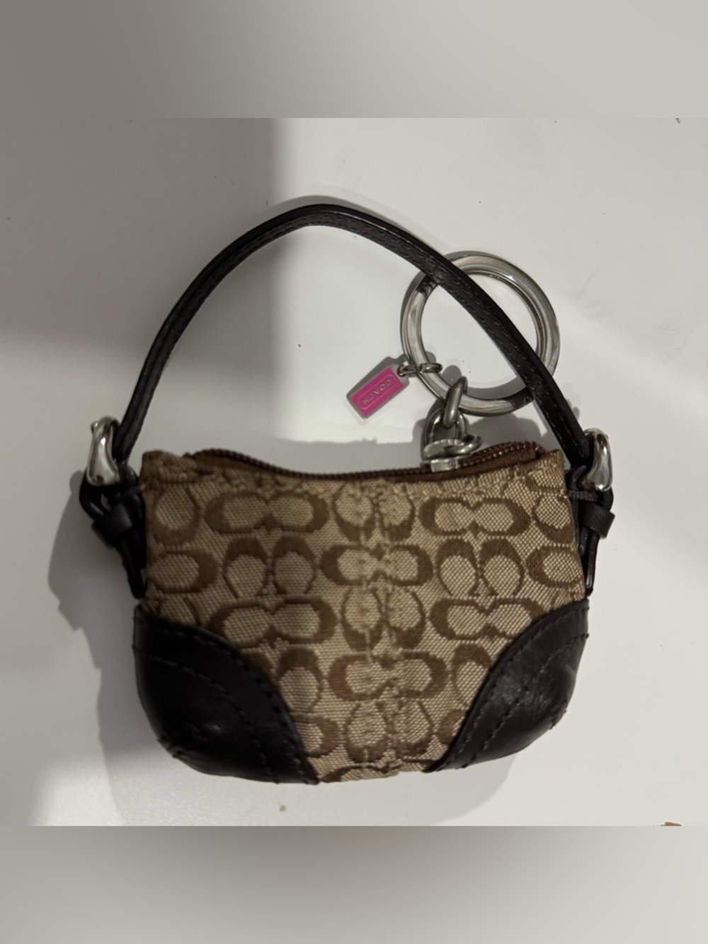 Coach keychain rare mini purse soho signature monogram
